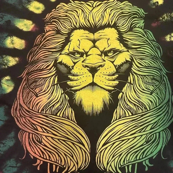 Lion Tye Dye Men XXL T Shirt Oversized - Picture 4 of 7